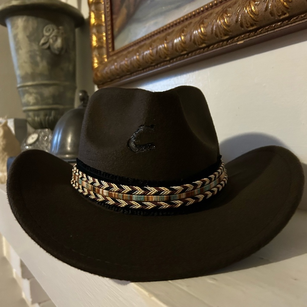 Custom Designed Brown Hat with banding and branding